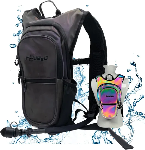 Vista 10 de Mochila de Hidratación Rave – Paquete de Hidratación Antirrobo para Festivales con Bolsa de 1.5L de TPU a Prueba de Fugas – Paquete de Agua Delgado