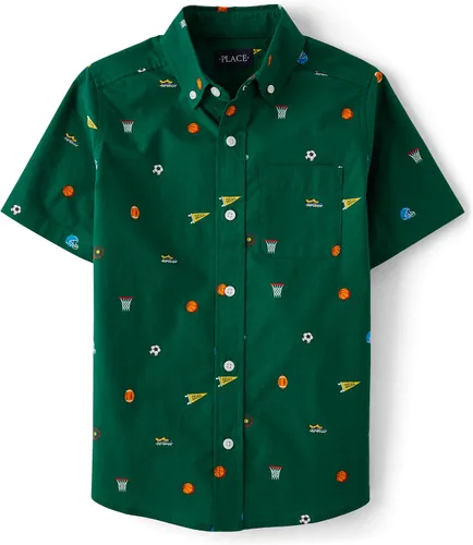 Vista 18 de The Children's Place - Camisa de manga corta con botones para niños grandes