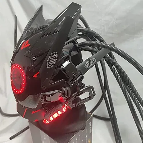 Vista 3 de Inossa Techwear - Casco de cosplay para hombre, máscara futurista de Halloween, ajuste para fiesta, festival de música, accesorios