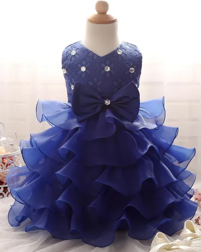 Vista 3 de NNJXD - Vestido de niña con volados y encaje, para fiesta o boda