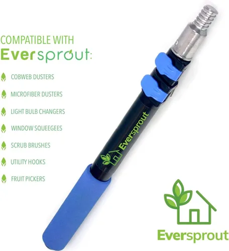 Vista 7 de EVERSPROUT Plumero de microfibra flexible de 3 pies para techo y ventilador, flexible para limpiar cualquier aspa, cabezal de cepillo extraíble