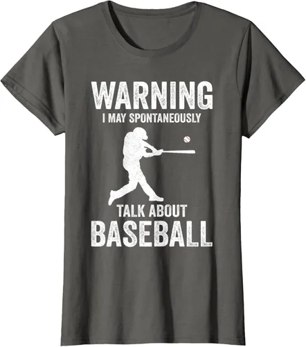 Vista 4 de Warning I May Talk About Baseball Player - Camiseta divertida de béisbol