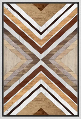 Vista 11 de IDEA4WALL Lienzo enmarcado para pared, decoración occidental, collage de polígonos de diamantes, paneles geométricos abstractos de madera, arte
