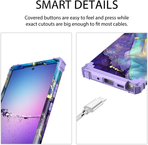 Vista 4 de Rancase Funda compatible con Note 20 Ultra, tres capas de alta resistencia a los golpes, protección de plástico duro + funda protectora de goma