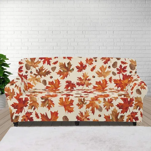 Vista 45 de Horeset Funda elástica para silla con diseño de flores hippie otoñales, funda para sofá, lavable, protección de muebles con espuma antideslizante