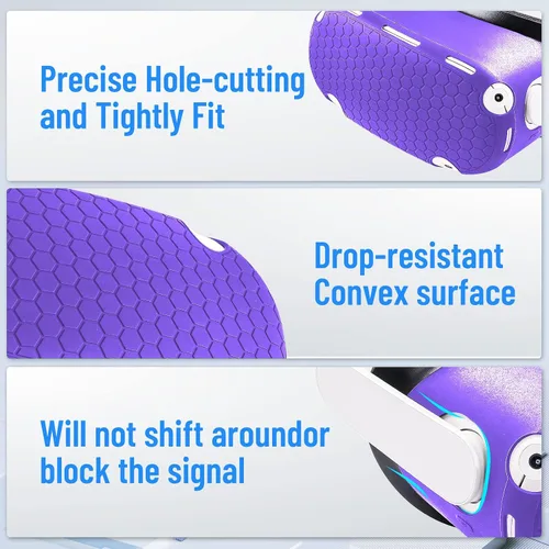 Vista 6 de Accessories for Oculus Quest 2All in One VR Headset Silicone Face CoverVR Shell CoverQuest 2 Touch Controller Grip CoverProtective Lens
