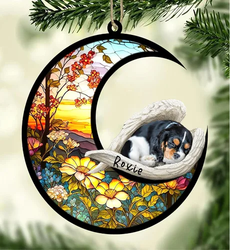 Vista 149 de Atrapasoles conmemorativo personalizado para perros, adorno navideño de Airedale Terrier, recuerdo por pérdida de mascota, regalos conmemorativos