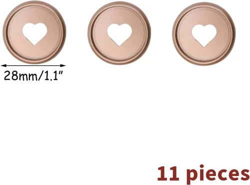 Vista 2 de HEVSTIL 11 discos expansores de plástico con forma de corazón para hojas sueltas, suministros para álbumes de recortes, discos de expansión para Oro