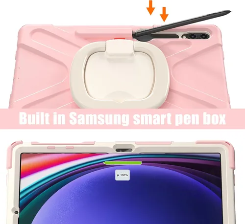 Vista 6 de Funda de silicona resistente para Samsung Galaxy Tab S9+ de 12.4 pulgadas 2023/S8+ /S7+/S7 Fe, con correa para el hombro, soporte para bolígrafo S