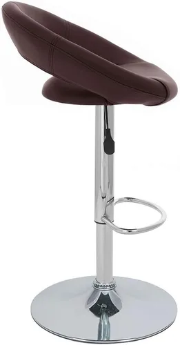 Vista 15 de Modern Home Tesla - Taburete de bar/mostrador de altura ajustable contemporáneo, de cuero, base cromada/reposapiés (espresso)