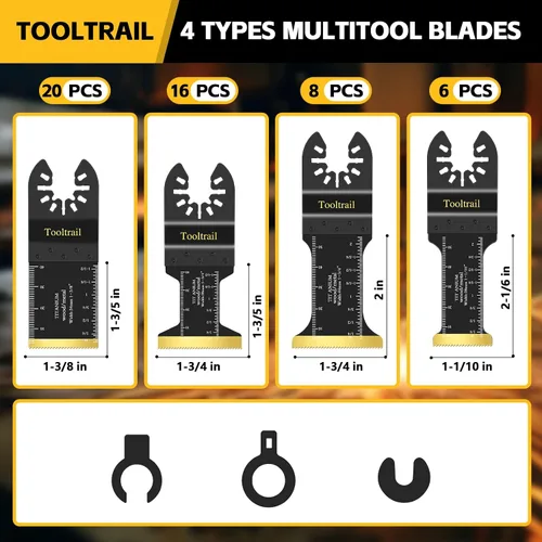 Vista 2 de 50 piezas de cuchillas oscilantes para metal, kits de cuchillas multiherramienta universales para metal, clavos de madera y plástico, cuchillas