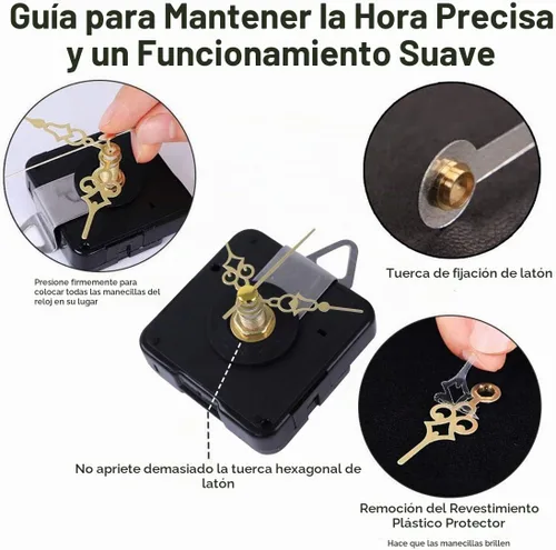 Vista 7 de EMOON Juego de 4 mecanismos de reloj de diferentes ejes con 8 manecillas de reloj, piezas de repuesto de motor de reparación de reloj de pared