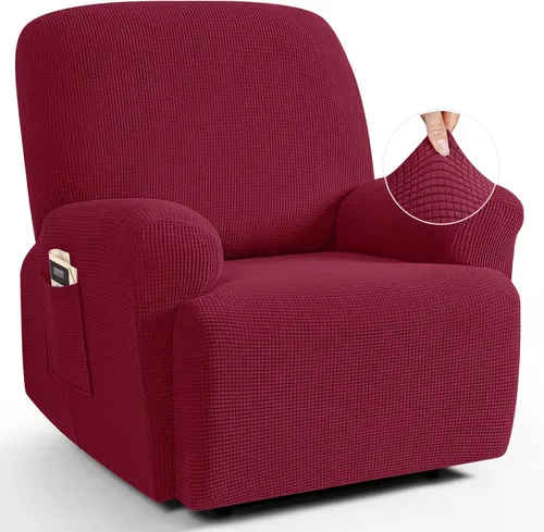 Vista 66 de TAOCOCO Funda reclinable de 4 piezas, funda elástica para sofá reclinable de 4 piezas, funda reclinable con 1 asiento, protector de sofá suave