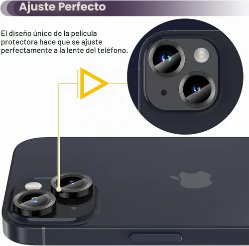 Vista 4 de Suoman Protector de lente de cámara para iPhone 14 de 6.1 pulgadas, protector de lente de cámara de 6.7 pulgadas, película de vidrio templado 9H
