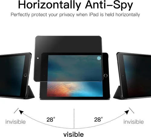 Vista 2 de JETech Protector de pantalla de privacidad para iPad (9.7 pulgadas, modelo 2018/2017, 6ª/5ª generación) y iPad Air 2, película de vidrio templado