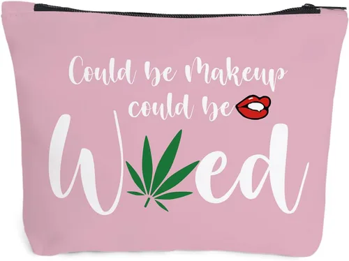 Vista 14 de Fokongna Bolsa de Maquillaje Divertida de Marihuana, Regalos divertidos para mejor amiga, Regalos de Broma para mujeres, Regalo de Viaje