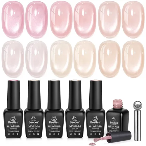 Vista 15 de Beetles - Juego de esmaltes de gel de otoño con gel floreciente, efecto A - Marrón ámbar Atracción ámbar