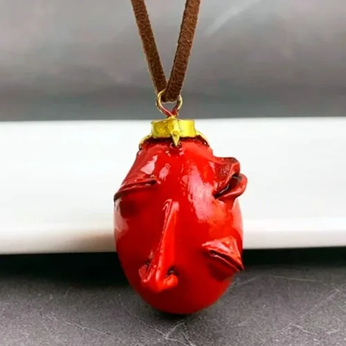 Vista 4 de The Egg Of The King Cosplay Pendant Necklace Behelit Haou No Tamago Necklace for Men Jewelry Set Gift for Fan (2Pcs Egg Necklaces)