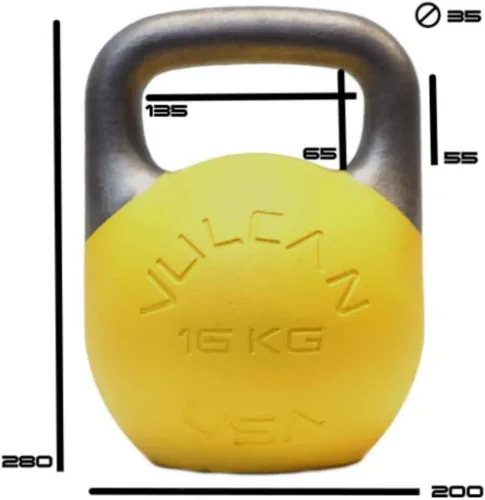 Vista 5 de Vulcan Competition Kettlebell – Ergonomic Steel Design with 35mm Wide Grip Handle Ideal for Strength Training and Workouts Suitable for All Hand