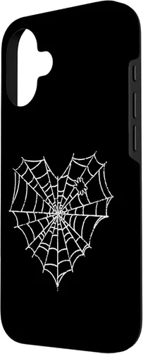 Vista 2 de iPhone 16 Halloween Spider Web Disfraz lindo corazón araña funda