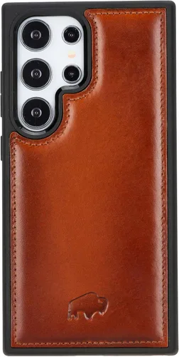 Vista 20 de BLACKBROOK Funda de piel de alta calidad a presión compatible con Samsung Galaxy S24, elegante funda de cuero de grano completo con la máxima