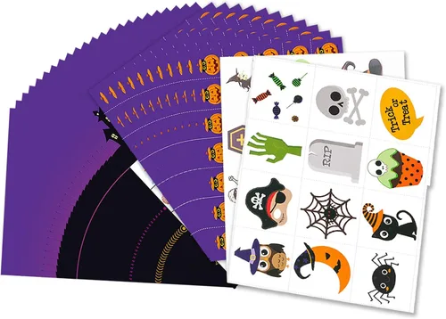 Vista 5 de Funnlot - Juego de bingo de Halloween para 24 jugadores - Juegos de fiesta para niños, aula escolar, actividades familiares - Tarjetas de bingo