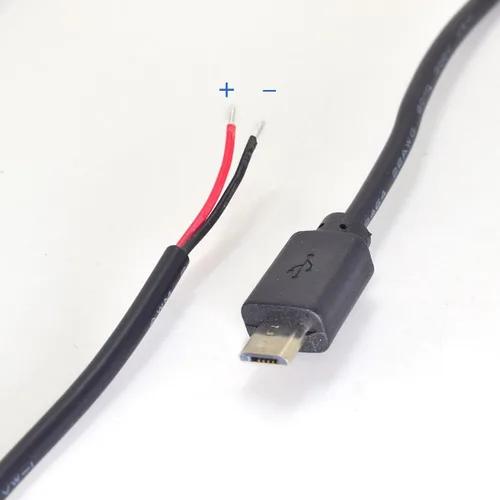 Vista 5 de 2 cables micro USB macho Pigtail de 3.3 ft/3.3 pies, cable de alimentación de 5 V, 3A 22 AWG, cable de enchufe macho micro USB, 2 cables, cable