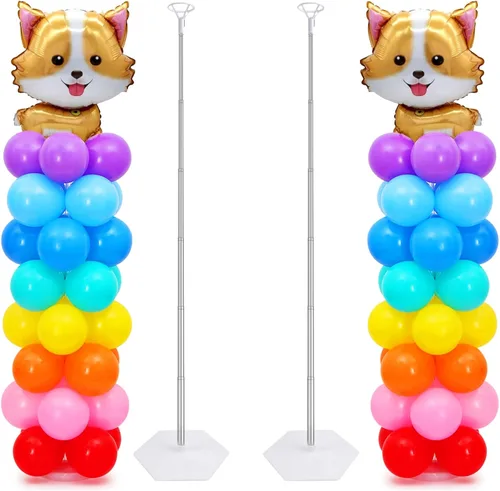 Vista 8 de Chamvis Kit de arco de globos, altura de 9 pies y 10 pies de ancho ajustable para arco de globos, soporte de guirnalda de arco, soporte
