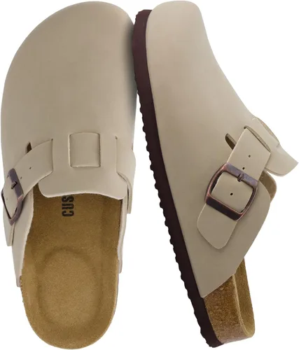 Vista 24 de CUSHIONAIRE - Zuecos Hana para mujer, cómodos zuecos de gamuza vegana, zapatos sin cordones con plantilla de corcho y soporte de arco, espuma
