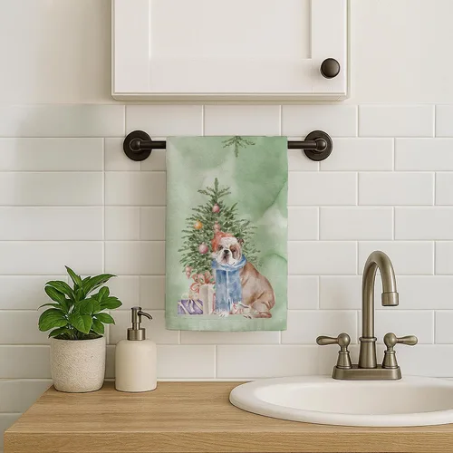 Vista 2 de Caroline's Treasures Toalla de cocina Christmas English Bulldog #2, 15 X 28, multicolor