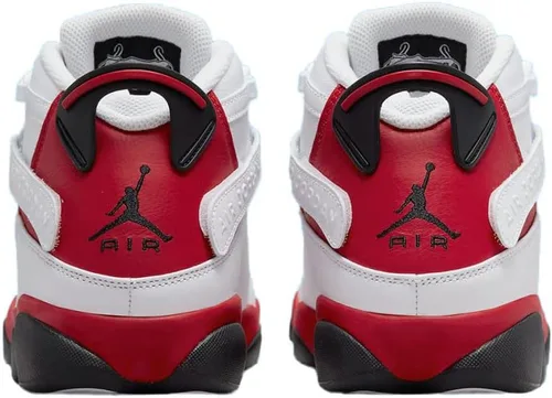 Vista 5 de Nike Zapatos Air Jordan 6 Rings para hombre, negro, blanco, rojo (WHITE/BLACK-UNIVERSITY RED)