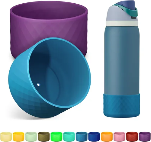 Vista 12 de 2 botas de silicona para botella de agua Owala de 24 onzas, 32 onzas, 40 onzas, funda protectora antideslizante para botellas de agua de acero