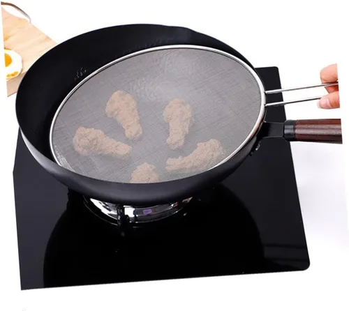 Vista 5 de 3Pcs Stainless Steel Splatter Screen, Fine Mesh Oil Guard, Cooking Cover