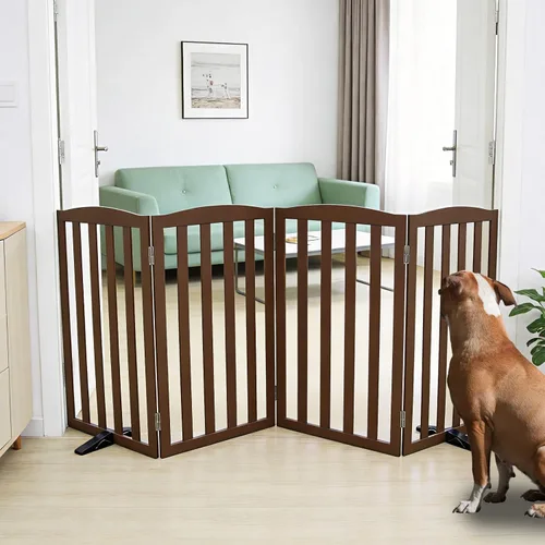 Vista 18 de Puerta Independiente para Perros para Interiores, Puerta para Perros Plegable, Puertas para Mascotas para Entradas, Escaleras o Pasillos, Puerta