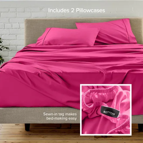 Vista 99 de Bare Home Sheet Set 1800 Ultra-Soft with 2 Pillowcases (Twin XL, Dark Blue)