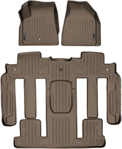 Vista 35 de SMARTLINER Juego de alfombrillas de piso de 2 filas compatibles con Chevrolet Traverse 2011-2017