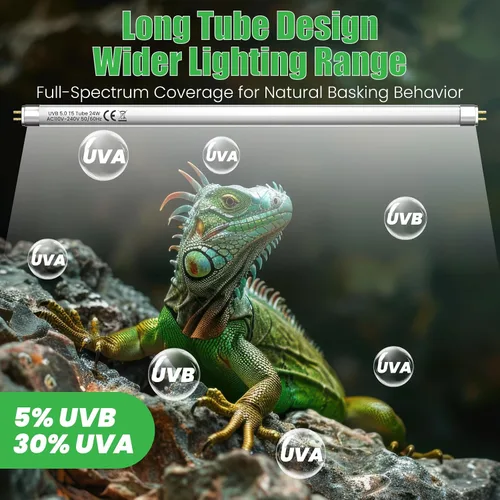 Vista 3 de GlowUp Bombilla UVB T5 HO 5.0 de 22 pulgadas, 24 W, para reptiles