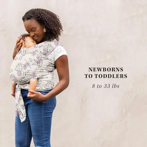 Vista 6 de Portabebés Moby Baby Wrap Featherknit para recién nacidos a niños pequeños (8-15kg), porta bebé tipo cabestrillo, diseño ligero y manos libres