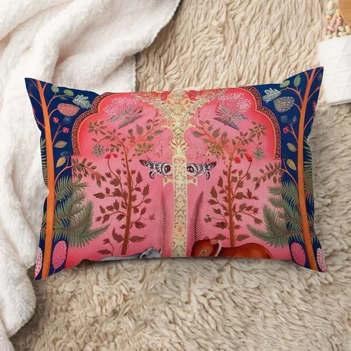Vista 34 de ArogGeld Funda de cojín lumbar asiática de estilo chinoiserie, de lino marrón, pájaro y flor, funda de almohada asiática para sala de estar, A-6