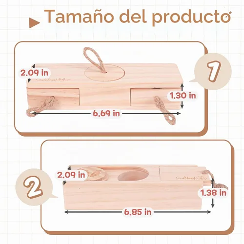 Vista 6 de SoulThink® Juguetes Interactivos Avanzados de Madera para Conejos Mascotas - Juguetes Masticables Olfatea y Come para Golosinas de Conejo, Adecuados