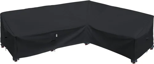 Vista 30 de Funda de Sofá Seccional de Servicio Pesado para Exteriores, Fundas Impermeables 600D para Sofá Seccional de Patio, Funda para Muebles de Jardín