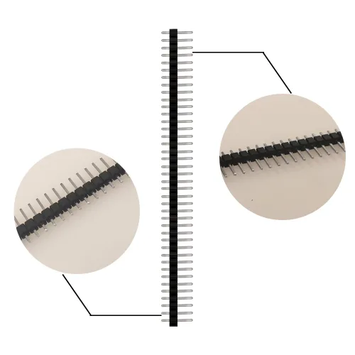 Vista 4 de 60 piezas Breakaway Pin Header, 40 pines 0.100 in recto solo fila macho conector de cabeza de pin para Arduino Prototipo Shield
