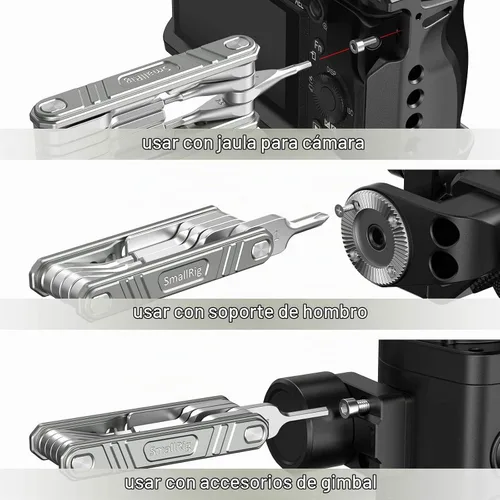 Vista 5 de SMALLRIG Herramienta plegable universal multiherramienta para videógrafos, juego de herramientas con nueve herramientas funcionales incluidas
