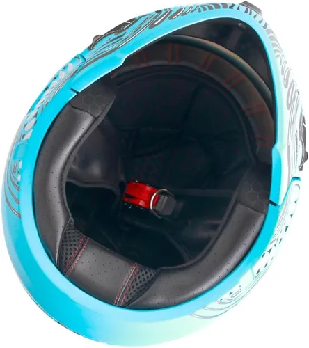 Vista 5 de Casco de cara abierta de cara completa, cascos modulares de motocicleta con luz LED para adultos, unisex, para adultos, scooter, bicicleta de calle