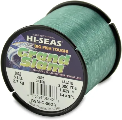 Vista 17 de HI-SEAS Línea de pesca de monofilamento Grand Slam - Fuerte y resistente a la abrasión en transparente, rosa, verde, azul humo, amarillo Amarillo