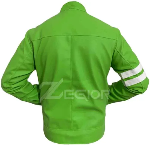 Vista 3 de Chaqueta de cuero verde Ben-10 para hombre, tallas XXS-4XL