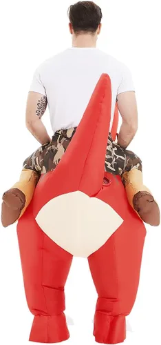 Vista 6 de COMIN Disfraz inflable de dinosaurio para adultos, disfraz de dinosaurio inflable para fiesta de Halloween