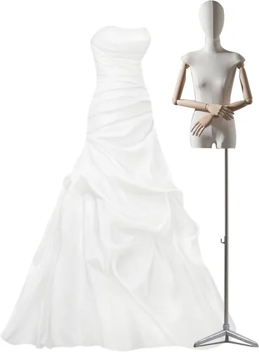 Vista 8 de Adjustable Female Mannequin Torso with Head & Wooden Arms - Ideal Dress Form for Sewing, Clothing Display, Jewelry Showcase, Tailoring & Fashion