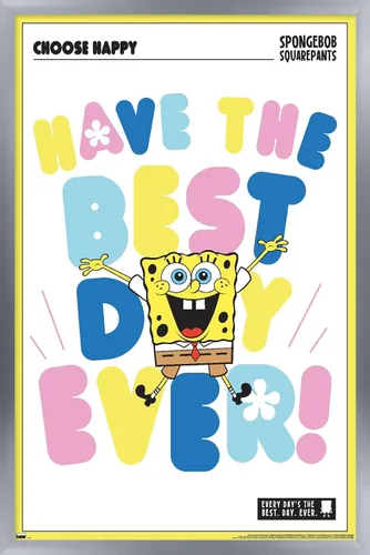 Vista 10 de Trends International Nickelodeon Bob Esponja - Póster de pared con texto en inglés «Choose Happy Wall», 22.4 pulgadas de largo x 14.7 pulgadas