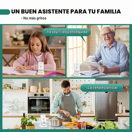 Vista 5 de Intercomunicador de voz bidireccional, sistema de comunicación inalámbrica de largo alcance para el hogar, unidad de timbre, sistema de llamada